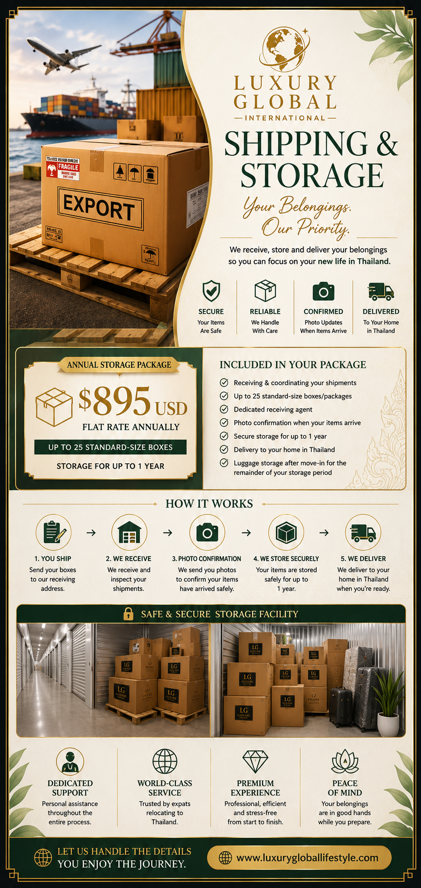 Thailand Shipping & Annual Storage Concierge